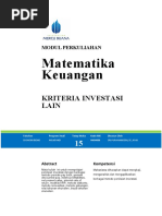 Modul Matkeu - 13 2018 Kriteria Investasi Lainnya