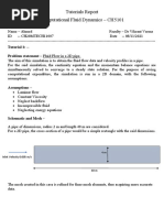 Tutorials Report Computational Fluid Dynamics - CH5101: Tutorial 1: - Problem Statement - Fluid Flow in A 2D Pipe