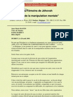 Temoins de Jehovah - L'Art de La Manipulation Mentale