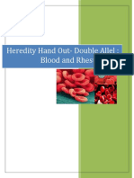 Heredity Hand Out-Double Allel: Blood and Rhesus Type