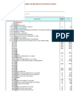 Resumen de Metrado de Estructuras: Proyecto