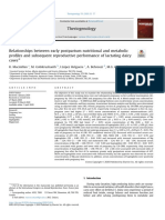 Relationships Between Early Postpartum Nutritional and Metabolic