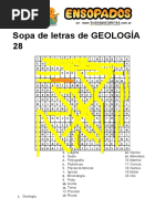 Sopa de Letras de Geología - 28