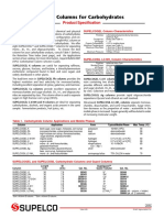 HPLC Columns For Carbohydrates: Product Specification