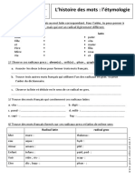 Etymologie 6ème - Exercices Histoire Des Mots