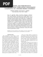 Forecasting and Performance Conceptualizing Forecasting Management Competence As Higher Order Construct