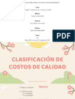 Clasificación de Los Costos de Calidad