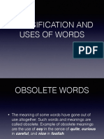 Classification and Uses of Words