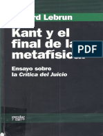 (Colección de Análisis y Crítica) Gérard Lebrun - Kant y El Final de La Metafísica - Ensayo Sobre La Crítica Del Juicio (2008, Escolar y Mayo) - Libgen - Li