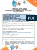 Guía para El Desarrollo Del Componente Práctico - Fase 5 - Factibilidad Del Proyecto