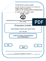 Programme Detudes Technicien Inf de Gestion Corrigé