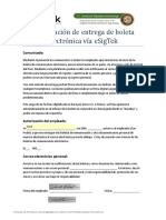 Autorización de Entrega de Boleta Electrónica Vía Esigtek