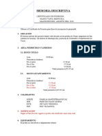 MEMORIA DESCRIPTIVA Certificado de Posesion