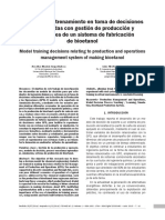 Modelo de Entrenamiento en Toma de Decisiones Relacionadas Con Gestión de Producción y Operaciones de Un Sistema de Fabricación de Bioetanol