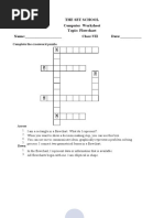 The Set School Computer Worksheet Topic: Flowchart Name: - Class:VII Date