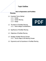 Topic Outline: Unit 1: Introduction To Ergonomics and Facilities Planning