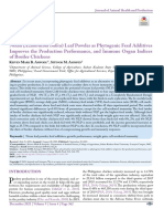 Neem (Azadirachta Indica) Leaf Powder As Phytogenic Feed Additives Improves The Production Performance, and Immune Organ Indices of Broiler Chickens