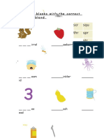 Squ SPR STR SCR THR: Fill in The Blanks With The Correct Consonant Blend