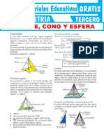 Pirámide Cono y Esfera Recta para Tercer Grado de Secundaria