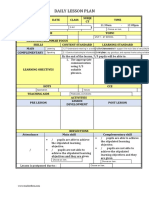 Y1 Y2 Daily Lesson Plan 2018 With Dropdown Menus 1