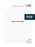 Homework English: Student: Franco Torin C.I:28.466.818