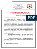 Accomplishment Report: Ssgo Nutrition Month 2020 in The Covid-19 Pandemic I. A. Brief Description