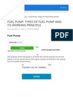 What Is Fuel Pump - Types of Fuel Pump - Its Working Principle