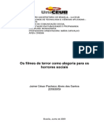 Os Filmes de Terror Como Alegoria para Os Horrores Sociais: Jaime César Pacheco Alves Dos Santos 20563959