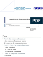 7-La Politique de Financement Des Groupes ' Plan de Financement '