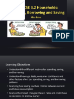 CIE IGCSE Unit 3.2 - Households - Spending, Borrowing and Saving - Miss Patel