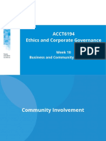 ACCT6194 Ethics and Corporate Governance: Week 10 Business and Community Stakeholders