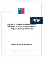 Registro de Planificación y Evaluación de Actividades Del Curso: 5º y 6º Año Básico. Programa de Integración Escolar