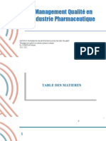 Management Qualité en Industrie Pharmaceutique