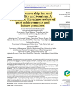 Entrepreneurship in Rural Hospitality and Tourism. A Systematic Literature Review of Past Achievements and Future Promises