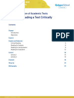 Lesson 3: Reading A Text Critically: Unit 1: The Nature of Academic Texts