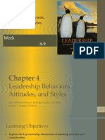 Leadership Behaviors, Attitudes, and Styles: Week 8-9