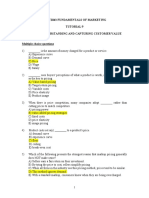 Abdt2043 Fundamentals of Marketing Tutorial 9 Pricing: Understanding and Capturing Customer Value