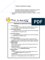 Properties of Operations On Integers Objectives: 1. Closure Property