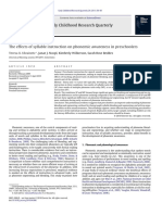 The Effects of Syllable Instruction On Phonemic Awareness in Preschoolers