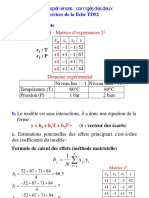 Plan D'expériences - Corrigé Fiche TD2