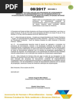 INSTRUÇÃO DE SERVIÇO - 08-2017 - Cavidades - Revisão - 1 - 05-10-2018