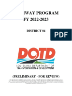 Preliminary List of Highway Priority Program Projects For LaDOTD District 4 in Fiscal Year 2022-23