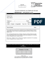 2016 Australian Science Olympiad Exam: Chemistry - Sections A & B