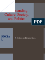 Understanding Culture, Society, and Politics