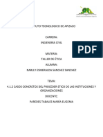 4.1.2 Casos Concretos Del Proceder Etico en Las Instituciones y Organizaciones