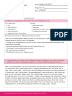 Self-Assessment Tool: Part 1: Reflection Questions