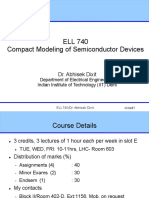 ELL 740 Compact Modeling of Semiconductor Devices: Dr. Abhisek Dixit