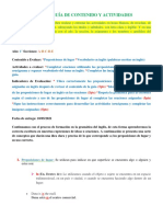 Primera Guía Explicativa y de Trabajo de Inglés 1° D