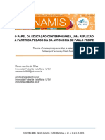 O Papel Da Educação Contemporânea, Uma Reflexão A Partir Da Pedagogia Da Autonomia de Paulo Freire