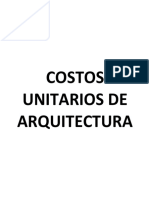 Costos Unitarios Arquictetura